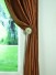 Swan Brown Solid Eyelet Ready Made Curtains Holdbacks