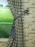 Paroo Cotton Blend Small Check Concaeled Tab Top Curtain Tassel Tieback