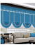 QYBHF737 High Quality Chenille Blue Custom Made Roman Blinds For Home Decoration(Color: F737b with fan shaped bottom)