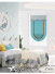  QYBHF740 High Quality Chenille Blue Custom Made Roman Blinds For Home Decoration(Color: F740b with fan shaped bottom)