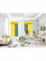 QYBHM1128 High Quality Blockout Custom Made Yellow Stripe Roman Blinds For Home Decoration