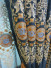 Hebe Floral Damask Embroidered Velvet Fabrics(Color: Blue)