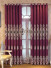 Hebe Floral Damask Waterfall and Swag Valance and Sheers Custom Made Velvet Curtains Pair(Color: Red)