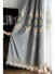  QYC125FA Hebe European Floral Luxury Damask Embroidered Chenille Ready Made Eyelet Curtains(Color: Grey)