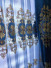 QYC125L Hebe Small Shells Luxury Damask Chenille Embroidered Blue Purple Custom Made Curtains