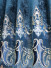 QY2168CD Lachlan Embroidered Floral Thick Chenille Ready Made Curtains(Color: Blue)
