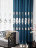 YC225RA Bimberi Openwork Pagoda Luxury Embroidered Blue Grey Ready Made Eyelet Curtains