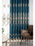 QYC225SA Bimberi New Flowers Luxury Embroidered Chenille Blue Grey Ready Made Eyelet Curtains(Color: Blue)