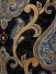 Maia Impressive Damask Velvet Fabrics Per Quarter Meter (Color: Black )