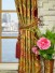 Maia Vintage Damask Single Pinch Pleat Velvet Curtains Tassel Tiebacks