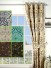 Silver Beach Embroidered Colorful Damask Eyelet Faux Silk Curtains