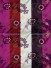 Silver Beach Embroidered Leaves Fabric Sample (Color: Carmine)