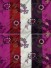 Silver Beach Embroidered Leaves Faux Silk Fabric Sample (Color: Carmine)