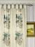 Silver Beach Embroidered Peacocks Tab Top Faux Silk Curtains Heading Style