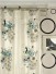 Silver Beach Embroidered Peacocks Faux Silk Custom Made Curtains (Heading: Single Pinch Pleat)