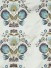 Silver Beach Embroidered Blossom Faux Silk Fabric Sample (Color: Aqua)