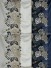 Silver Beach Embroidered Lively design Faux Silk Fabric Sample (Color: Black)