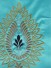 Silver Beach Embroidered Extravagant Fabric Sample (Color: Aqua)