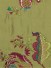 Halo Embroidered Multi-color Scenery Dupioni Silk Fabric Sample (Color: Olive)