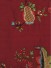 Halo Embroidered Multi-color Scenery Dupioni Silk Fabric Sample (Color: Burgundy)