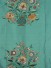 Halo Embroidered Vase Dupioni Silk Fabric Sample (Color: Teal green)
