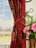 Halo Embroidered Vase Tab Top Dupioni Silk Curtains Tassel Tiebacks