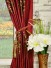 Halo Embroidered Vase Concealed Tab Top Dupioni Silk Curtains Tassel Tiebacks