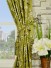 Halo Embroidered Four-leaf Clovers Rod Pocket Dupioni Silk Curtains Tassel Tiebacks