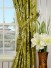 Halo Embroidered Four-leaf Clovers Concealed Tab Top Dupioni Silk Curtains Tassel Tiebacks