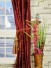 Halo Embroidered Cranes Triple Pinch Pleat Dupioni Silk Curtains Tassel Tiebacks