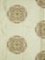 Halo Embroidered Round Damask Dupioni Silk Fabric Sample (Color: Linen)