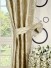 Rainbow Embroidered Scroll Eyelet Dupioni Silk Curtains Decorative Tiebacks