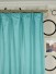 Waterfall Solid Blue Faux Silk Custom Made Curtains (Heading: Versatile Pleat)