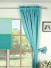 Waterfall Solid Blue Rod Pocket Faux Silk Curtains