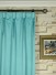 Waterfall Solid Blue Faux Silk Custom Made Curtains (Heading: Goblet Pleat)