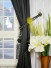 Waterfall Dark-colored Plain Rod Pocket Faux Silk Curtains Tassel Tiebacks