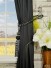 Waterfall Dark-colored Triple Pinch Pleat Faux Silk Curtains Tassel Tiebacks