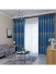 QYFL1121B Barwon European Leaves Blue Grey Jacquard Custom Made Curtains For Living Room