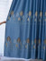QYFL1121B Barwon European Leaves Blue Grey Jacquard Custom Made Curtains For Living Room(Color: Blue)