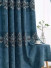 QYFL1321B Barwon European Flowers Blue Grey Purple Jacquard Velvet Custom Made Curtains For Living Room