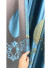 QYFL1821B On Sales Flinders Brocade Faux Silk Leaves Grey Beige Blue Purple Custom Made Curtains(Color: Blue)