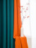 QYFL221A Barwon Plain Dyed Beautiful Custom Made Faux Linen Curtains For Living Room Bed Room(Color: Blue orange)
