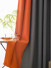 QYFL221B Barwon Plain Dyed Beautiful Grey Orange Custom Made Faux Linen Curtains For Living Room Bed Room(Color: Grey orange)