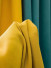 QYFL221C Barwon Plain Dyed Beautiful Blue Yellow Custom Made Faux Linen Curtains For Living Room Bed Room