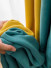 QYFL221C Barwon Plain Dyed Beautiful Blue Yellow Custom Made Faux Linen Curtains For Living Room Bed Room