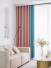 QYFL221D Barwon Plain Dyed Beautiful Pink Blue Custom Made Faux Linen Curtains For Living Room Bed Room(Color: Pink blue)