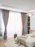 QYFL221F Barwon Plain Dyed Beautiful Grey Orange Cotton Custom Made Curtains For Living Room Bed Room