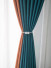 QYFL221H Barwon Plain Dyed Beautiful Blue Orange Cotton Custom Made Curtains For Living Room Bed Room