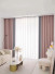 QYFL221I Barwon Plain Dyed Beautiful Pink Grey Cotton Custom Made Curtains For Living Room Bed Room