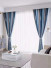 QYFL223A On Sales Barwon Blue Grey Stripe Velvet Custom Made Curtains